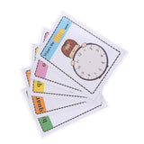 Maxbell Maxbell 30*22cm Large Preschool Educational Sight Word Flashcards Clock Time 5Pieces