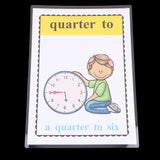Maxbell Maxbell 30*22cm Large Preschool Educational Sight Word Flashcards Clock Time 5Pieces