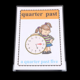 Maxbell Maxbell 30*22cm Large Preschool Educational Sight Word Flashcards Clock Time 5Pieces