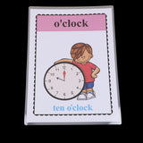 Maxbell Maxbell 30*22cm Large Preschool Educational Sight Word Flashcards Clock Time 5Pieces