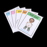 Maxbell Maxbell 30*22cm Large Preschool Educational Sight Word Flashcards Clock Time 5Pieces