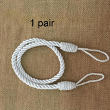 6PCS  Rope Curtain Drape Tiebacks Tassel Living Room Bedroom White 1