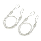 Maxbell 4 PCS  Rope Curtain Drape Tiebacks Tassel Living Room Bedroom White