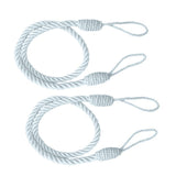 Maxbell 4 PCS  Rope Curtain Drape Tiebacks Tassel Living Room Bedroom Silver Grey