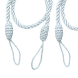 Maxbell 4 PCS  Rope Curtain Drape Tiebacks Tassel Living Room Bedroom Silver Grey