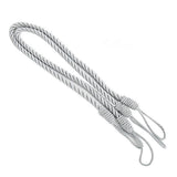 Maxbell 4 PCS  Rope Curtain Drape Tiebacks Tassel Living Room Bedroom Silver Grey