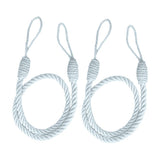 Maxbell 4 PCS  Rope Curtain Drape Tiebacks Tassel Living Room Bedroom Silver Grey