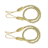 Maxbell 4 PCS  Rope Curtain Drape Tiebacks Tassel Living Room Bedroom Golden
