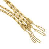 Maxbell 4 PCS  Rope Curtain Drape Tiebacks Tassel Living Room Bedroom Golden