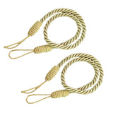 Maxbell 4 PCS  Rope Curtain Drape Tiebacks Tassel Living Room Bedroom Golden