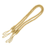 Maxbell 4 PCS  Rope Curtain Drape Tiebacks Tassel Living Room Bedroom Golden