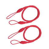Maxbell 4 PCS  Rope Curtain Drape Tiebacks Tassel Living Room Bedroom Red