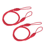 Maxbell 4 PCS  Rope Curtain Drape Tiebacks Tassel Living Room Bedroom Red