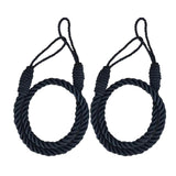 Maxbell 2 Pairs  Rope Curtain Drape Tiebacks Tassel Living Room Bedroom Black