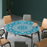 Maxbell 2pcs Table Cover Decoration Tablecloth 47" Round Reusable Green Kaleidoscope