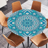 Maxbell 2pcs Table Cover Decoration Tablecloth 47" Round Reusable Green Kaleidoscope