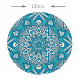 Maxbell 2pcs Table Cover Decoration Tablecloth 47" Round Reusable Green Kaleidoscope
