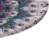 Maxbell Set of 2 Table Cover Outdoor Elastic Edged Tablecloth 47" Round Peacock Tail