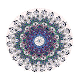 Maxbell Set of 2 Table Cover Outdoor Elastic Edged Tablecloth 47" Round Peacock Tail