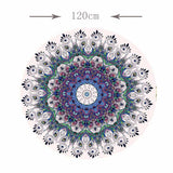 Maxbell Set of 2 Table Cover Outdoor Elastic Edged Tablecloth 47" Round Peacock Tail