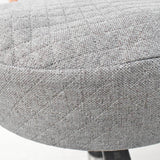 Maxbell Elastic Linen Bar Stool Covers Round Chair Seat Cover Cushion Pad Gray