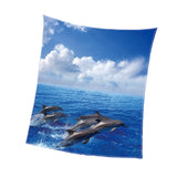 Maxbell Digital Printing Flannel Blanket Soft Bed Sofa Throw Dolphin 150x200cm