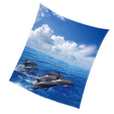 Maxbell Digital Printing Flannel Blanket Soft Bed Sofa Throw Dolphin 150x200cm