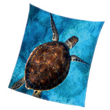 Maxbell Digital Printing Flannel Blanket Soft Bed Sofa Throw Sea Turtle 130x150cm