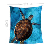 Maxbell Digital Printing Flannel Blanket Soft Bed Sofa Throw Sea Turtle 130x150cm