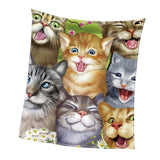 Maxbell Digital Printing Flannel Blanket Soft Bed Sofa Throw Cats 130x150cm