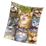 Maxbell Digital Printing Flannel Blanket Soft Bed Sofa Throw Cats 130x150cm