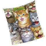 Maxbell Digital Printing Flannel Blanket Soft Bed Sofa Throw Cats 130x150cm
