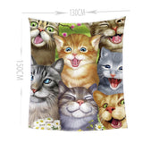 Maxbell Digital Printing Flannel Blanket Soft Bed Sofa Throw Cats 130x150cm