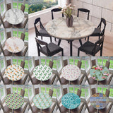 Maxbell 2pcs Polyester Table Cover Cloth Kitchen Tablecloth 47" Round Marble Pattern