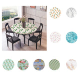Maxbell 2pcs Polyester Table Cover Cloth Kitchen Tablecloth 47" Round Marble Pattern