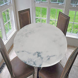 Maxbell 2pcs Polyester Table Cover Cloth Kitchen Tablecloth 47" Round Marble Pattern