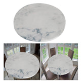 Maxbell 2pcs Polyester Table Cover Cloth Kitchen Tablecloth 47" Round Marble Pattern