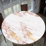 Maxbell 2pcs Waterproof Table Cover Kitchen Elastic Edged Tablecloth Marble Grain