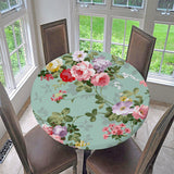 Maxbell Table Cover Outdoor Elastic Edged Tablecloth Round Set of 2 Floral Pattern