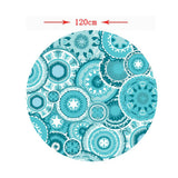 Maxbell 2pcs Table Cover Decoration Elastic Edged Tablecloth Dia1.2m Round Blue