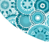 Maxbell 2pcs Table Cover Decoration Elastic Edged Tablecloth Dia1.2m Round Blue