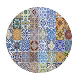 Maxbell Waterproof Table Cover Kitchen Elastic Edged Tablecloth 47" Round Pack of 2