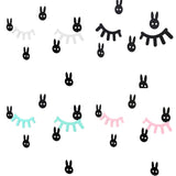 Maxbell 3D Wood Eyelashes Wall Decal Bedroom Sticker for Kids Baby Room White