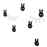 Maxbell 3D Wood Eyelashes Wall Decal Bedroom Sticker for Kids Baby Room White