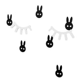 Maxbell 3D Wood Eyelashes Wall Decal Bedroom Sticker for Kids Baby Room White