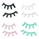 Maxbell 3D Wood Eyelashes Wall Decal Bedroom Sticker for Kids Baby Room White