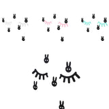 Maxbell 3D Wood Eyelashes Wall Decal Bedroom Sticker for Kids Baby Room White