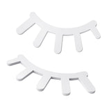 Maxbell 3D Wood Eyelashes Wall Decal Bedroom Sticker for Kids Baby Room White