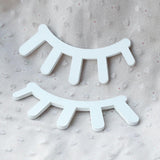 Maxbell 3D Wood Eyelashes Wall Decal Bedroom Sticker for Kids Baby Room White