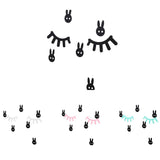 Maxbell 3D Wood Eyelashes Wall Decal Bedroom Sticker for Kids Baby Room White